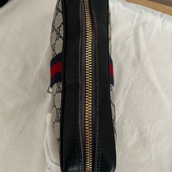 Gucci GG Supreme Red Navy Sherry Line Clutch Cosmetic Pouch Late 1970s-1984 - Picture 12 of 14